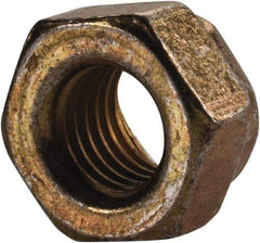 Made in USA - 5/16-24 UNF Grade L9 Hex Lock Nut with Distorted Thread - 1/2" Width Across Flats, 17/64" High, Cadmium Dichromate Finish - Eagle Tool & Supply