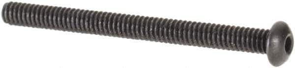 Value Collection - #0-80 UNF Hex Socket Drive, Button Screw - Alloy Steel, Black Oxide Finish, Fully Threaded, 3/4" Length Under Head - Eagle Tool & Supply