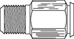 Parker - 1/4" OD, Grade 316Stainless Steel Pipe Coupler Body - 150 Max Working psi, 1/2" Hex, Comp x MNPT Ends - Eagle Tool & Supply