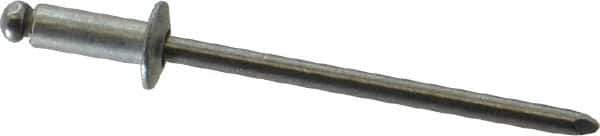 Marson - Button Head Steel Open End Blind Rivet - Steel Mandrel, 0.126" to 0.187" Grip, 1/4" Head Diam, 0.129" to 0.133" Hole Diam, 0.337" Length Under Head, 1/8" Body Diam - Eagle Tool & Supply