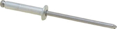 Marson - Button Head Steel Open End Blind Rivet - Steel Mandrel, 0.376" to 1/2" Grip, 1/4" Head Diam, 0.129" to 0.133" Hole Diam, 0.65" Length Under Head, 1/8" Body Diam - Eagle Tool & Supply