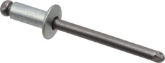 Marson - Button Head Steel Open End Blind Rivet - Steel Mandrel, 0.188" to 1/4" Grip, 3/8" Head Diam, 0.192" to 0.196" Hole Diam, 0.45" Length Under Head, 3/16" Body Diam - Eagle Tool & Supply