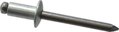 Marson - Button Head Steel Open End Blind Rivet - Steel Mandrel, 0.126" to 1/4" Grip, 1/2" Head Diam, 0.257" to 0.261" Hole Diam, 1/2" Length Under Head, 1/4" Body Diam - Eagle Tool & Supply