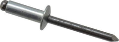 Marson - Button Head Steel Open End Blind Rivet - Steel Mandrel, 0.376" to 1/2" Grip, 1/2" Head Diam, 0.257" to 0.261" Hole Diam, 3/4" Length Under Head, 1/4" Body Diam - Eagle Tool & Supply