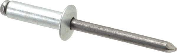 Marson - Button Head Steel Open End Blind Rivet - Steel Mandrel, 0.501" to 5/8" Grip, 1/2" Head Diam, 0.257" to 0.261" Hole Diam, 7/8" Length Under Head, 1/4" Body Diam - Eagle Tool & Supply