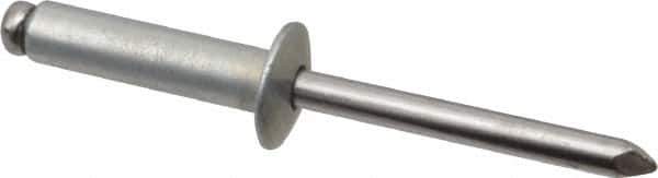 Marson - Button Head Steel Open End Blind Rivet - Steel Mandrel, 0.626" to 3/4" Grip, 1/2" Head Diam, 0.257" to 0.261" Hole Diam, 1" Length Under Head, 1/4" Body Diam - Eagle Tool & Supply