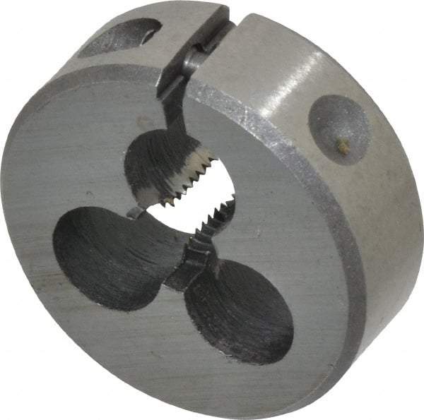 Interstate - #10-32 UNF Thread, 1" Outside Diam High Speed Steel Round Die - Left Hand Thread, Adjustable - Exact Industrial Supply