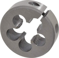 Interstate - 9/16-18 UNF Thread, 1-1/2" Outside Diam High Speed Steel Round Die - Left Hand Thread, Adjustable - Exact Industrial Supply