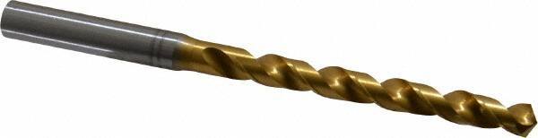 OSG - 17/64" 120° Vanadium High Speed Steel Jobber Drill - TiN Finish, Right Hand Cut, Spiral Flute, Straight Shank, 113mm OAL, Standard Point - Eagle Tool & Supply
