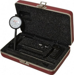 Starrett - 0.2 Inch Range, 0.001 Inch Dial Graduation, Horizontal Dial Test Indicator - 1-11/16 Inch White Dial, 0-100 Dial Reading - Eagle Tool & Supply