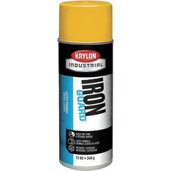 Krylon - OSHA Yellow, Gloss, Enamel Spray Paint - 12 to 15 Sq Ft per Can, 12 oz Container, Use on Masonry, Metal, Plaster, Plastic Foam & Wicker, Plastics, Wood - Eagle Tool & Supply