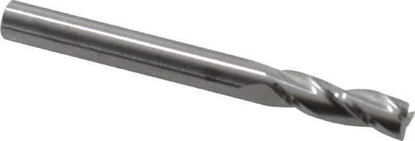 RobbJack - 1/4", 3/4" LOC, 1/4" Shank Diam, 2-1/2" OAL, 3 Flute, Solid Carbide Square End Mill - Single End, Uncoated, Spiral Flute, 30° Helix, Centercutting, Right Hand Cut, Right Hand Flute, Series C8-305 - Eagle Tool & Supply