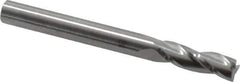 RobbJack - 1/4", 3/4" LOC, 1/4" Shank Diam, 2-1/2" OAL, 3 Flute, Solid Carbide Square End Mill - Single End, Uncoated, Spiral Flute, 30° Helix, Centercutting, Right Hand Cut, Right Hand Flute, Series C8-305 - Eagle Tool & Supply