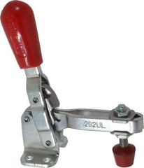 De-Sta-Co - 200 Lb Holding Capacity, Vertical Handle, Manual Hold Down Toggle Clamp - 65° Handle Movement, 105° Bar Opening, U-Bar, Flanged Base, Electro-Plated Zinc, Carbon Steel - Eagle Tool & Supply