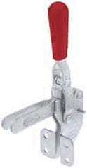 De-Sta-Co - 385 Lb Holding Capacity, Vertical Handle, Manual Hold Down Toggle Clamp - 60° Handle Movement, 100° Bar Opening, U-Bar, Flanged Front Mount Base, Electro-Plated Zinc, Carbon Steel - Eagle Tool & Supply