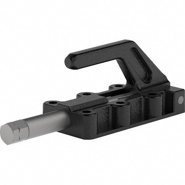 De-Sta-Co - 1,650 Lb Load Capacity, Flanged Base, Carbon Steel, Standard Straight Line Action Clamp - 6 Mounting Holes, 0.33" Mounting Hole Diam, 3/4" Plunger Diam, Straight Handle - Eagle Tool & Supply