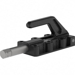 De-Sta-Co - 1,650 Lb Load Capacity, Flanged Base, Carbon Steel, Standard Straight Line Action Clamp - 6 Mounting Holes, 0.33" Mounting Hole Diam, 3/4" Plunger Diam, Straight Handle - Eagle Tool & Supply