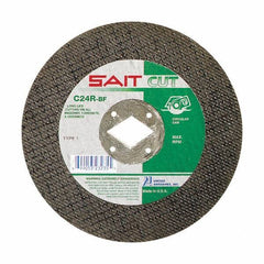 Sait - 8" 24 Grit Silicon Carbide Cutoff Wheel - 3/32" Thick, 7/8" Arbor, 7,600 Max RPM, Use with Circular Saws - Eagle Tool & Supply