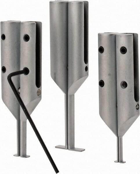 SPI - 6" OAL, Accurate up to 0.001", 0.015 & 0.025" Wide Flange, 0.05, 0.07 & 0.2" Groove Depth, Hard Chrome Steel Caliper Attachment Set - 3 Pieces, 0.4, 5/8 & 1" Bore Depth, For Use with 6" Vernier, Dial & Digital Calipers - Eagle Tool & Supply