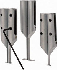 SPI - 6" OAL, Accurate up to 0.001", 0.015 & 0.025" Wide Flange, 0.05, 0.07 & 0.2" Groove Depth, Hard Chrome Steel Caliper Attachment Set - 3 Pieces, 0.4, 5/8 & 1" Bore Depth, For Use with 6" Vernier, Dial & Digital Calipers - Eagle Tool & Supply