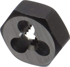 Interstate - #10-24 UNC Thread, 19/32" Hex, Right Hand Thread, Hex Rethreading Die - Carbon Steel, 1/4" Thick - Exact Industrial Supply