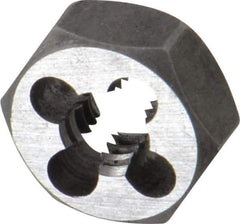 Interstate - 5/16-18 UNC Thread, 11/16" Hex, Left Hand Thread, Hex Rethreading Die - Carbon Steel, 5/16" Thick - Exact Industrial Supply