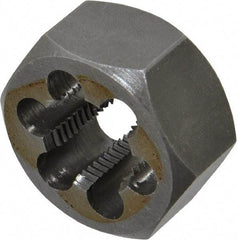 Interstate - 3/4-16 UNF Thread, 1-7/16" Hex, Left Hand Thread, Hex Rethreading Die - Carbon Steel, 3/4" Thick - Exact Industrial Supply