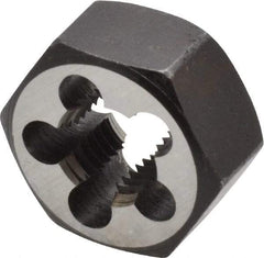 Interstate - 7/16-20 UNF Thread, 7/8" Hex, Right Hand Thread, Hex Rethreading Die - Carbon Steel, 7/16" Thick - Exact Industrial Supply