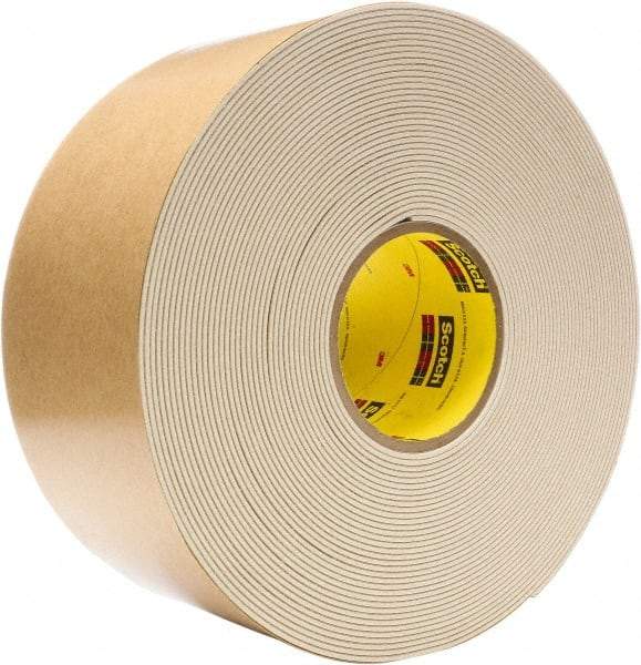 3M - 4" Wide x 20 Yd Long Tan Rubber Masking Tape - Series 528, 82 mil Thick, 18 In/Lb Tensile Strength - Eagle Tool & Supply