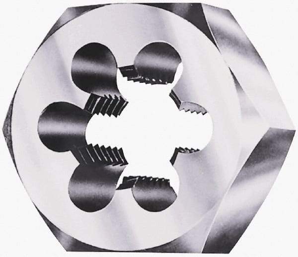 Interstate - 15/16-24 Thread, 1-13/16" Hex, Right Hand Thread, Hex Rethreading Die - Carbon Steel, 1" Thick - Exact Industrial Supply