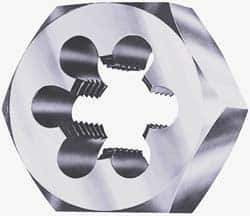 Cle-Line - 11/16-16 UNS Thread, 1-7/16" Hex, Hex Rethreading Die - Carbon Steel, 3/4" Thick, Series 0650 - Exact Industrial Supply