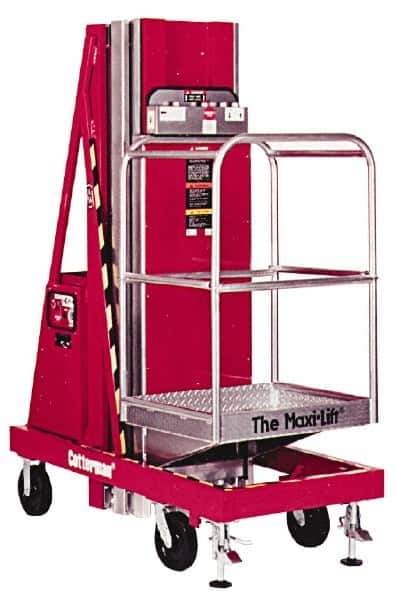 Cotterman - 400 Lb Capacity, 210" Lift Height, Portable Battery Operated Elevating Maintenance Lift - 77-1/2" Lowered Height, 30" Overall Width - Eagle Tool & Supply