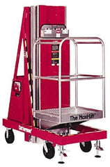 Cotterman - 400 Lb Capacity, 210" Lift Height, Portable Battery Operated Elevating Maintenance Lift - 77-1/2" Lowered Height, 30" Overall Width - Eagle Tool & Supply