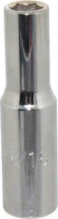 Proto - 7/16", 1/2" Drive, Deep Hand Socket - 6 Points, 3-1/4" OAL, Chrome Finish - Eagle Tool & Supply