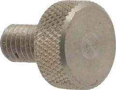 Morton Machine Works - M5x0.80 Knurled Shoulderless Grade 303 Stainless Steel Thumb Screw - 14mm OAL, 11.5mm Head Diam x 5mm Head Height - Eagle Tool & Supply