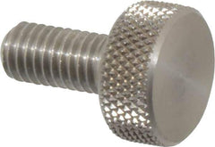 Morton Machine Works - M5x0.80 Knurled Shoulderless Grade 303 Stainless Steel Thumb Screw - 16mm OAL, 11.5mm Head Diam x 5mm Head Height - Eagle Tool & Supply