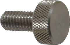Morton Machine Works - M6x1.00 Knurled Shoulderless Grade 303 Stainless Steel Thumb Screw - 19mm OAL, 13mm Head Diam x 6mm Head Height - Eagle Tool & Supply