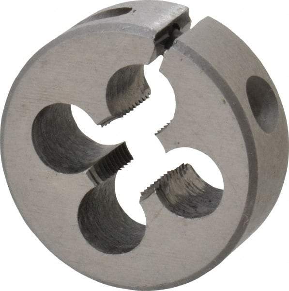 Interstate - 5/16-32 UNEF Thread, 1" Outside Diam High Speed Steel Round Die - Right Hand Thread, Adjustable - Exact Industrial Supply