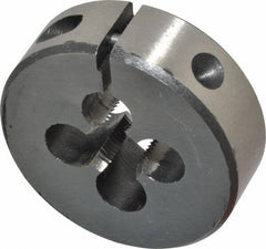 Interstate - 3/8-32 UNEF Thread, 1-1/2" Outside Diam High Speed Steel Round Die - Right Hand Thread, Adjustable - Exact Industrial Supply