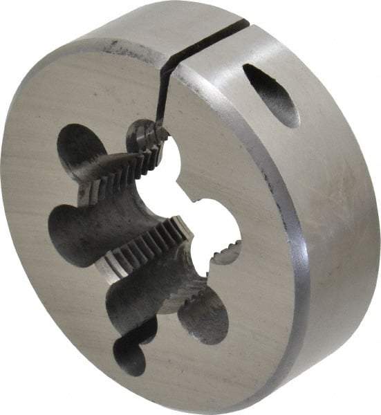 Interstate - 1-1/4 - 12 UNF Thread, 3" Outside Diam High Speed Steel Round Die - Right Hand Thread, Adjustable - Exact Industrial Supply