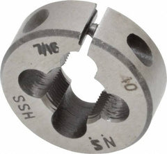 Interstate - 7/16-40 UNS Thread, 1" Outside Diam High Speed Steel Round Die - Right Hand Thread, Adjustable - Exact Industrial Supply