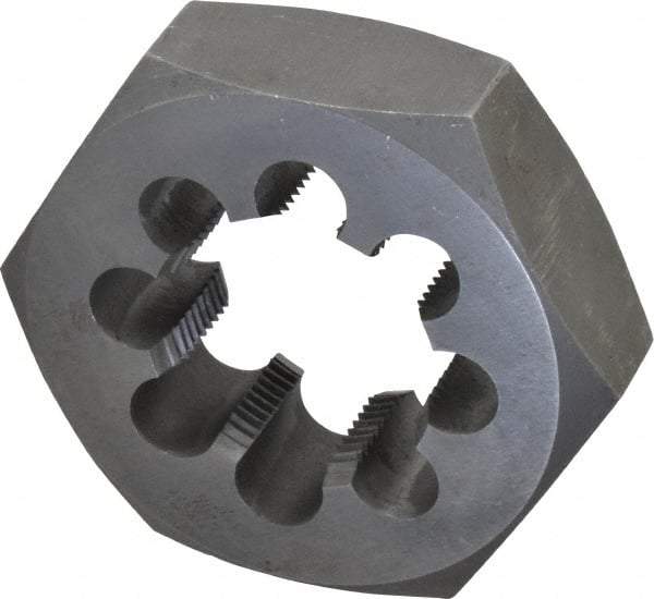 Interstate - 1-5/8 - 12 UNS Thread, 3-1/8" Hex, Right Hand Thread, Hex Rethreading Die - Carbon Steel, 1" Thick - Exact Industrial Supply