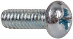 Value Collection - #5-40 UNC, 3/8" Length Under Head Phillips Drive Machine Screw - Round Head, Grade J82 Steel, Zinc-Plated Finish, Without Washer - Eagle Tool & Supply
