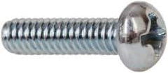 Value Collection - #5-40 UNC, 1/2" Length Under Head Phillips Drive Machine Screw - Round Head, Grade J82 Steel, Zinc-Plated Finish, Without Washer - Eagle Tool & Supply