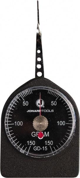 Jonard Tools - 0.33 Lb. Capacity, Mechanical Tension and Compression Force Gage - 5 gf Resolution, Aluminum Housing - Eagle Tool & Supply