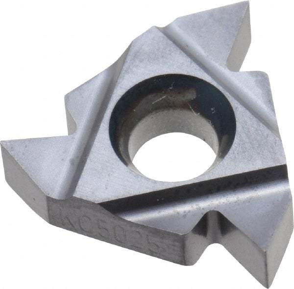 Kennametal - 16ER External Right Hand 48-8 Partial Profile 60° Laydown Threading Insert - Grade KC5025, TiAlN Coated Carbide, 9.53mm Inscribed Circle - Eagle Tool & Supply