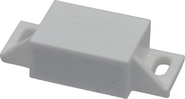 Sugatsune - 1-31/32" Long x 53/64" Wide x 1/2" High, Polyacetal, Neodymium & 316 Stainless Sealed Neodymium Magnet Catch - White Finish, 9.9 Magnetic Force, 15/16" Long Strike, 19/32" Wide Strike - Eagle Tool & Supply