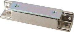 Sugatsune - 4-9/64" Long x 3/4" Wide x 27/32" High, Zinc Alloy Heavy Duty Magnetic Catch - Nickel Coated, 33 Magnetic Force, 2-61/64" Long Strike, 3/4" Wide Strike - Eagle Tool & Supply