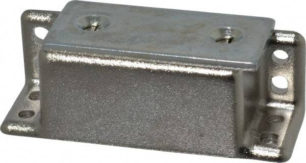 Sugatsune - 2-13/32" Long x 3/4" Wide x 3/4" High, Zinc Alloy Heavy Duty Magnetic Catch - Nickel Coated, 24.2 Magnetic Force, 1-11/16" Long Strike, 3/4" Wide Strike - Eagle Tool & Supply