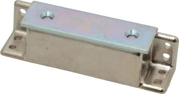 Sugatsune - 3-5/32" Long x 3/4" Wide x 3/4" High, Zinc Alloy Heavy Duty Magnetic Catch - Nickel Coated, 30.8 Magnetic Force, 2-3/8" Long Strike, 3/4" Wide Strike - Eagle Tool & Supply